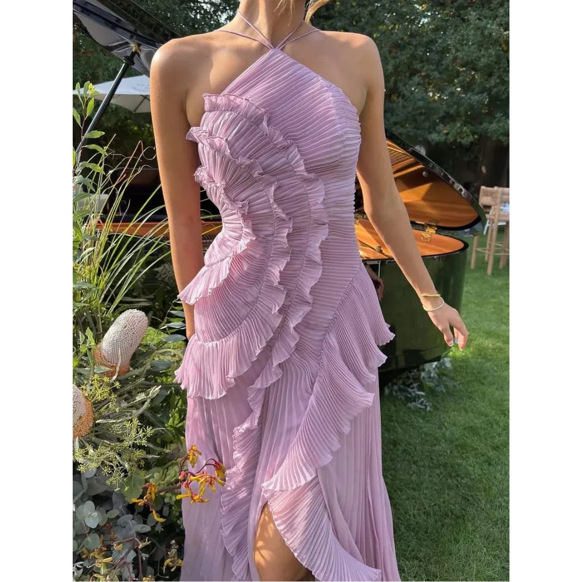 Elaya - Vestido largo con volantes
