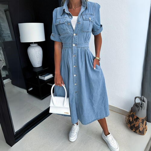 Johanna – Denim Midi Dress - E-moda