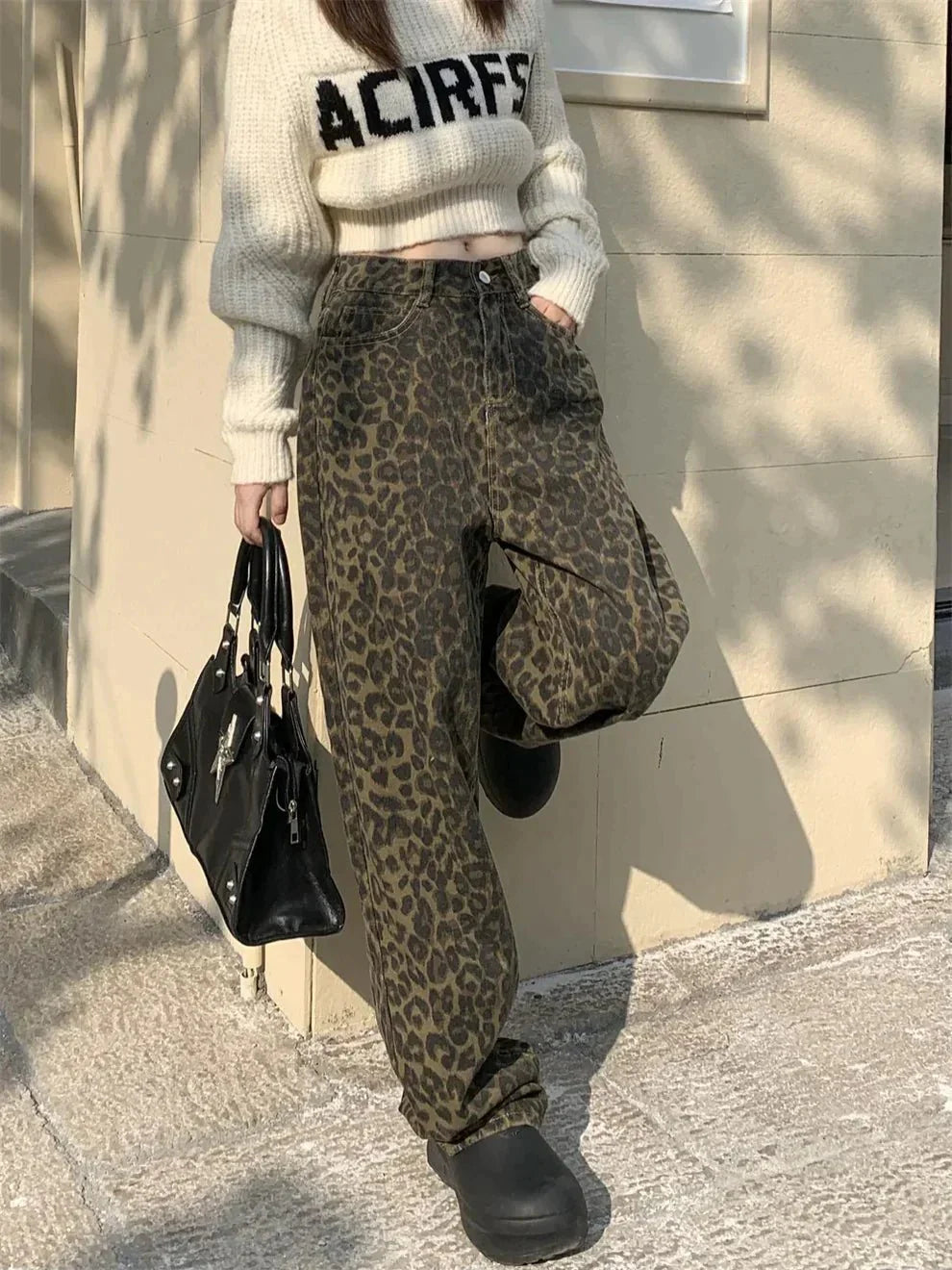 Savara – Statement Leopard Jeans - E - moda
