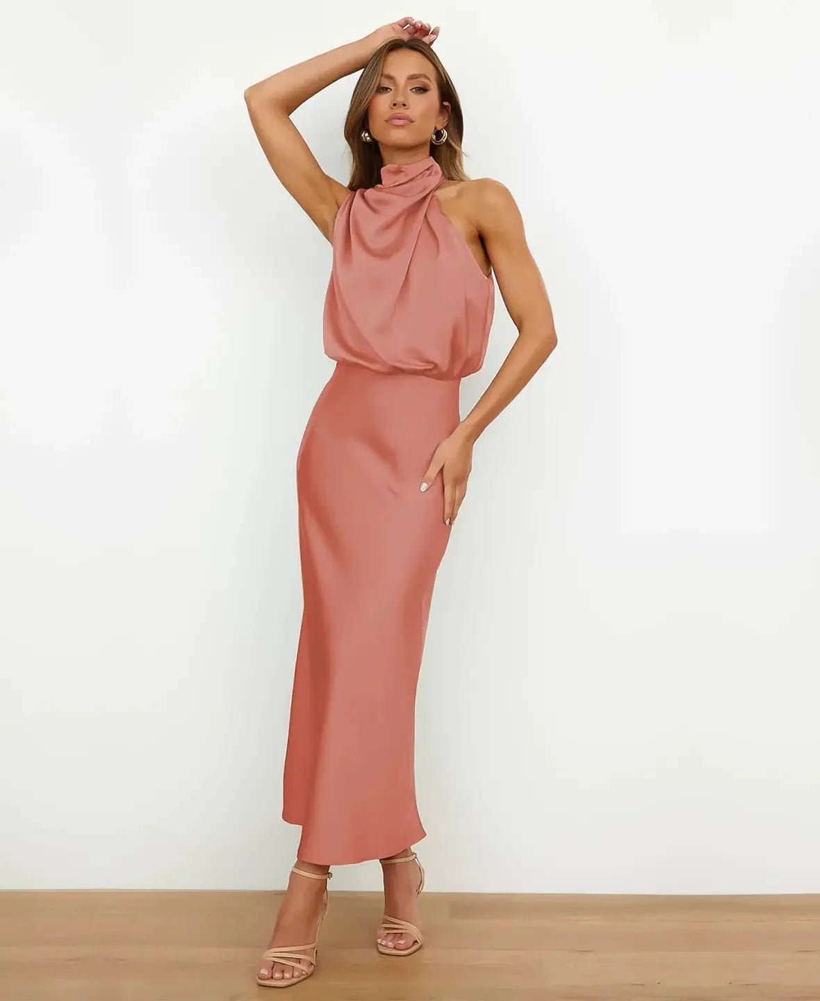 Vivienne Waistline Midi Dress - E - moda