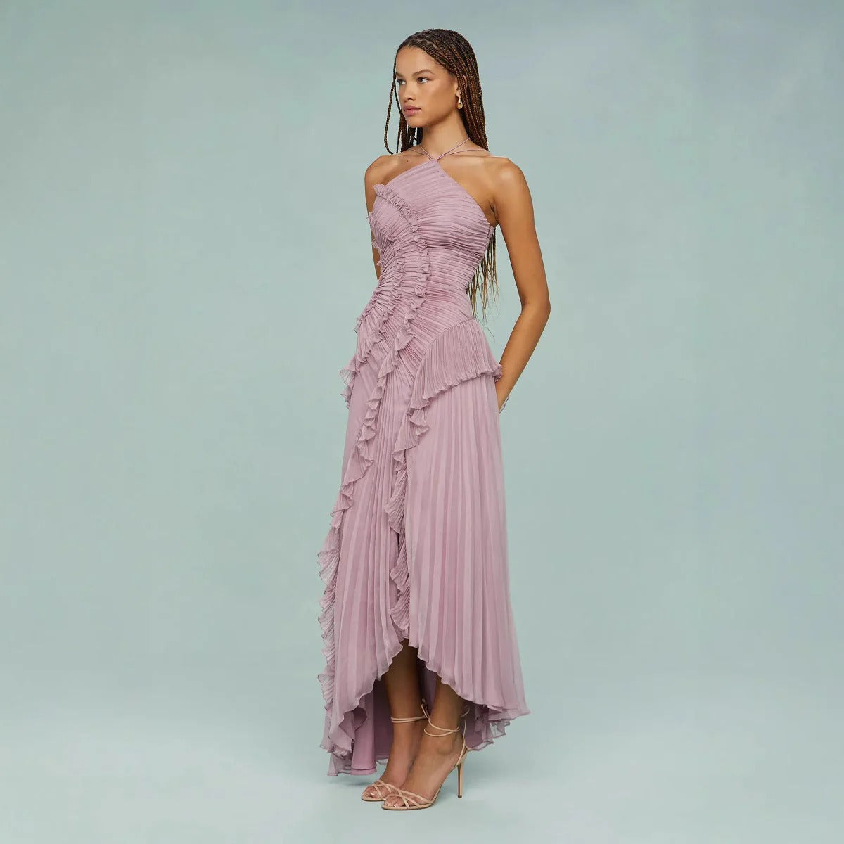 Elaya - Vestido largo con volantes